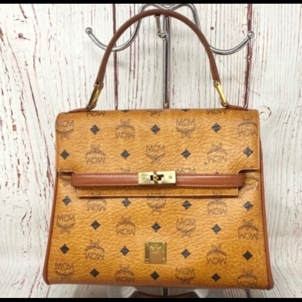 MCM Visetos Leather Handbag